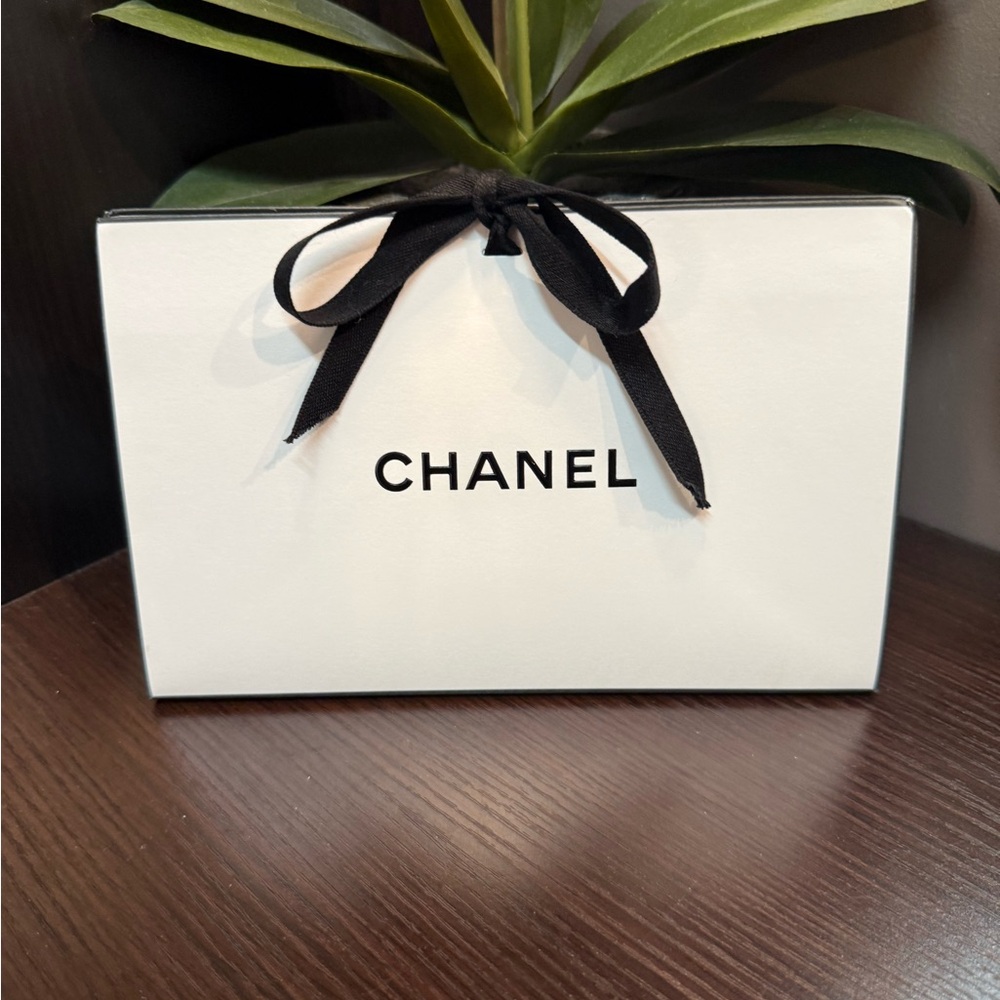 Chanel Classic White Box with Black Bow